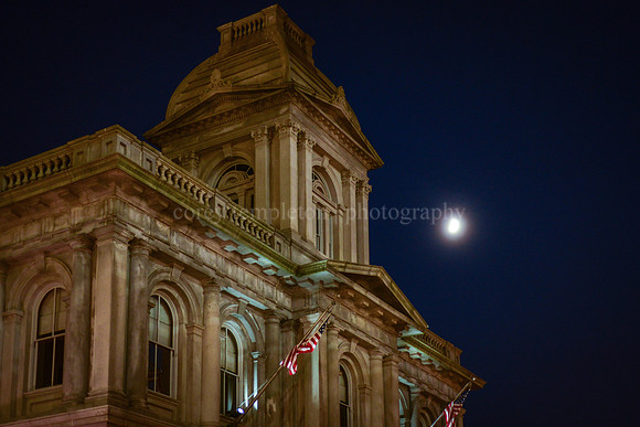 Custom House and Moon