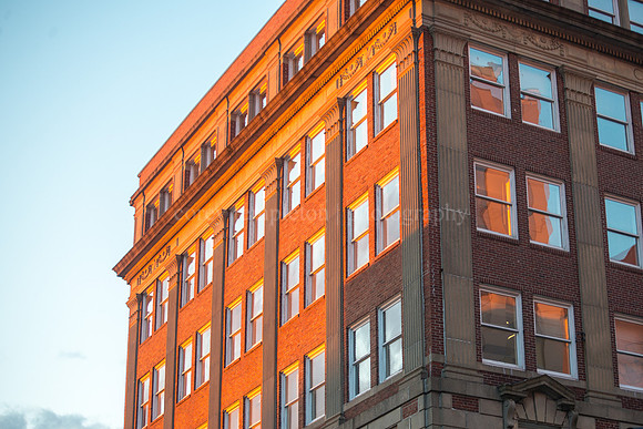 Monument Square Sunset Light Reflected