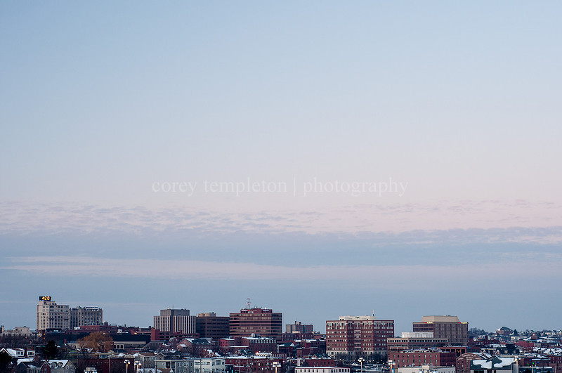 Portland Maine Winter Skyline January 2013 by Corey Templeton