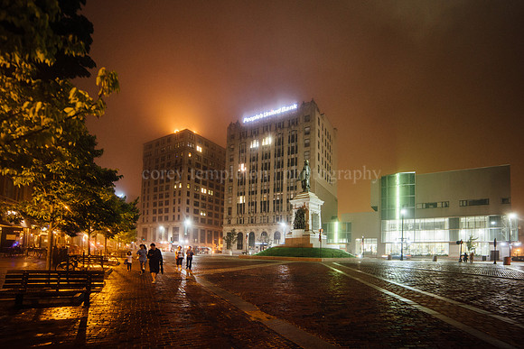 Monument Square in the Mist