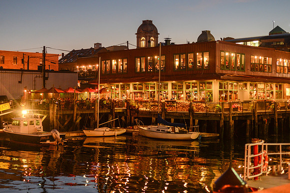 Waterfront Dining at Night