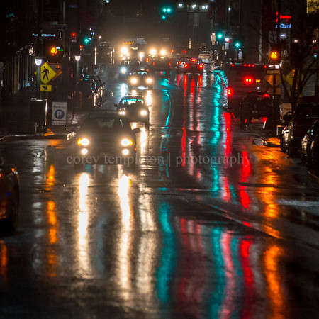 Congress Street Road Lights at Night