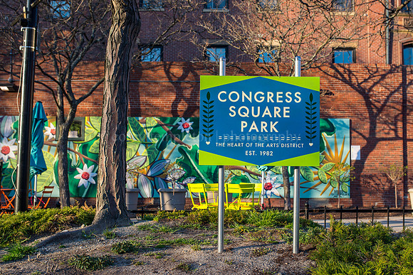 Congress Square Park Sign
