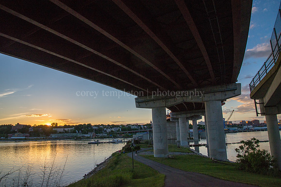 Sunset under Casco Bay Bridge