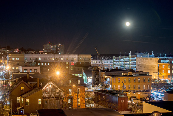 Full Moon Over India Street Neighborhood