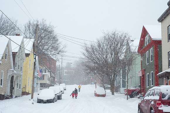 Snowy Madison Street in East Bayside