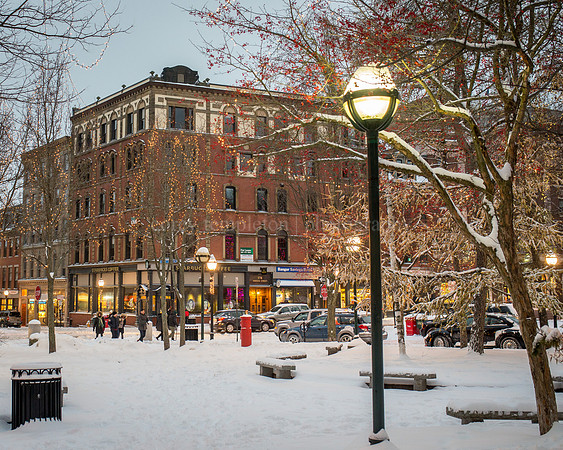 Post Office Park in the Old Port, after a snow storm