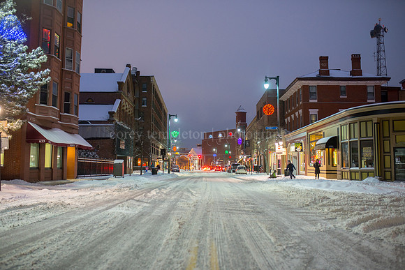 Snowy Evening at Congress and Park Streets
