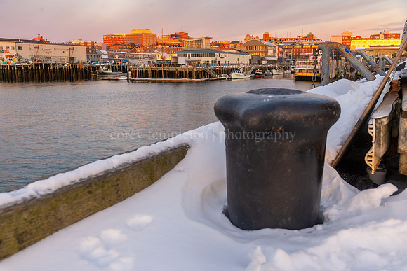 Winter Bollard on the Maine State Pier