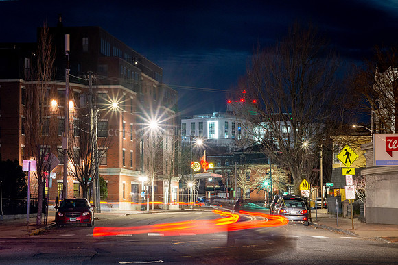 Morning Lights on Congress Street Towards Maine Medical Center