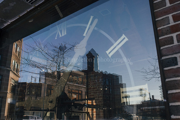 Congress Square Clock and Reflection