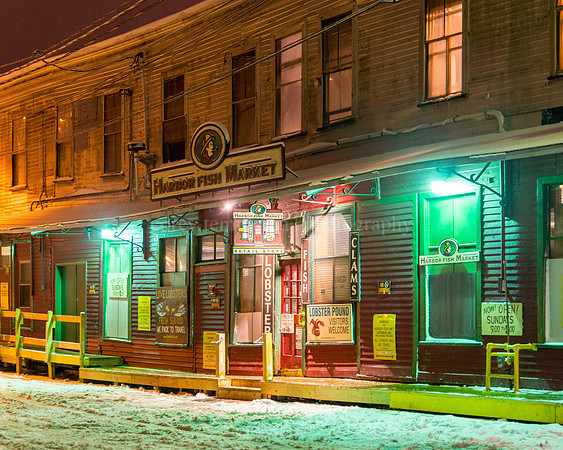 Harbor Fish Market, Winter Night