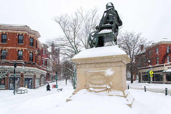 Longfellow Square on Snowy Winter Day