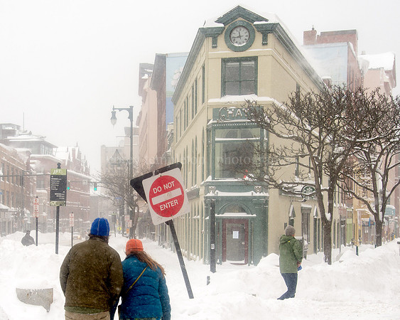 Congress and Free Street Hay Building in the Snow