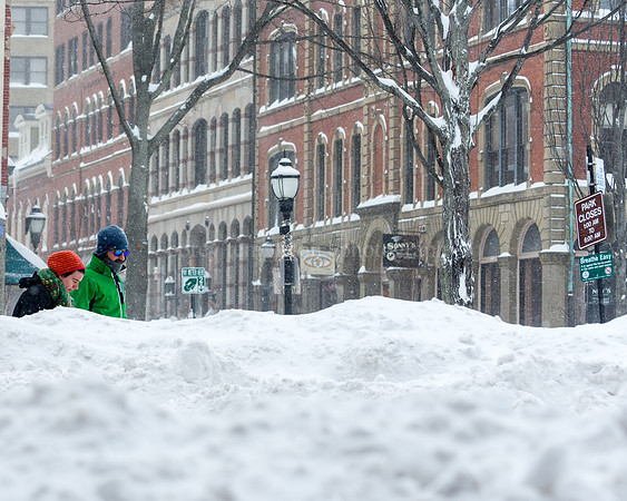 Snow Bank on Middle Street in the Old Port