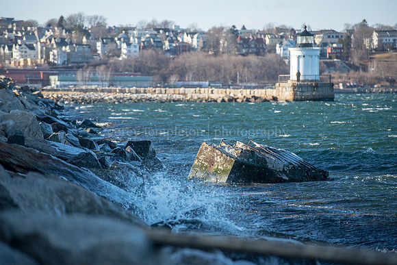 Cold & Choppy Water at Bug Light in South Portland