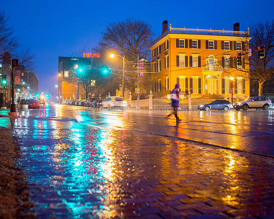 Rainy Night at High and Spring Streets
