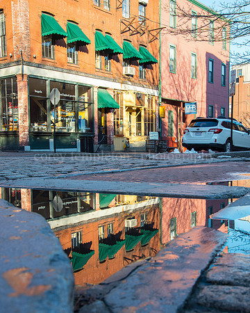 Milk & Market Street Puddle Reflection