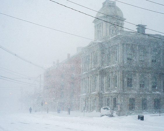 Custom House in a Blizzard