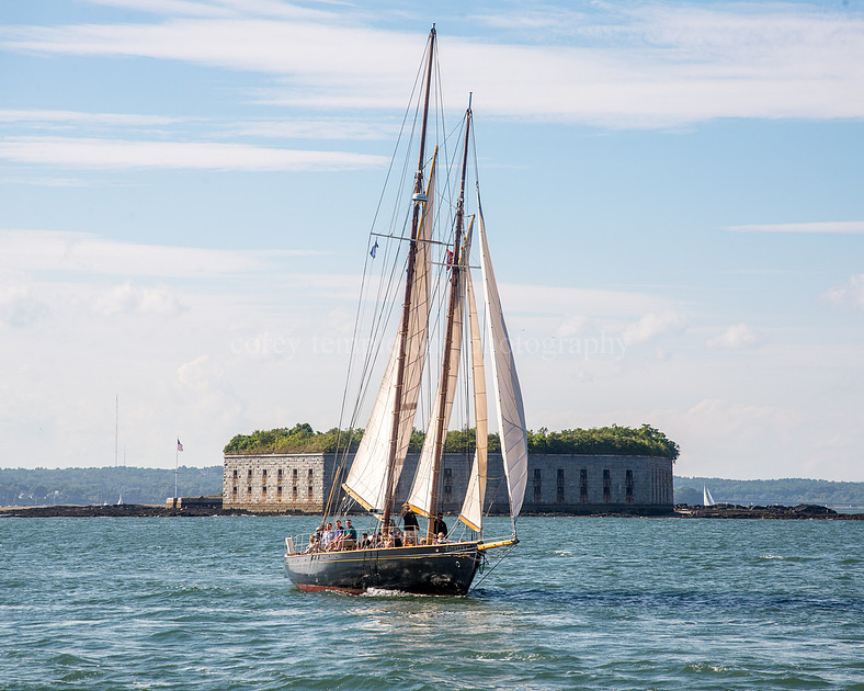 The Schooner Bagheera in Front of Fort Gorges