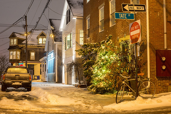 Winter Night at York and Tate Streets