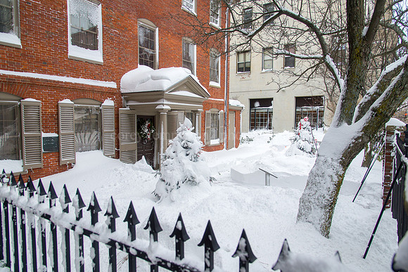 Fresh Snow at Longfellow House on Congress Street