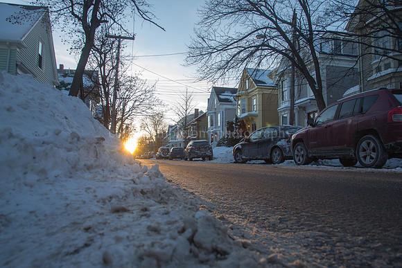 Last Rays of Sunset on Spring Street, Winter