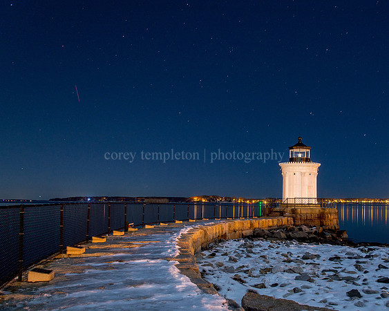 Winter Sky and Bug Light at Night