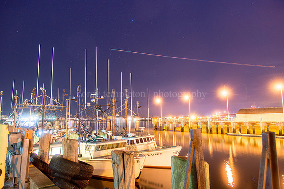 Boats and Passing Plane at the End of Portland Fish Pier