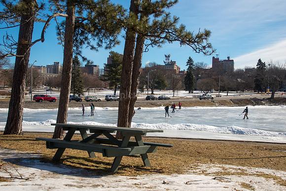 Ice Skating on the Pond at Deering Oaks