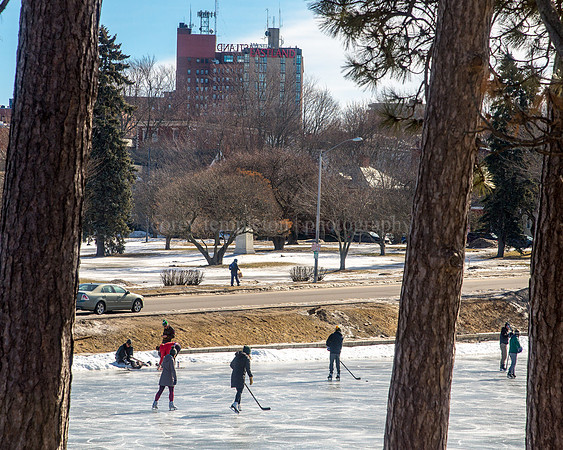 Ice Skating on the Pond at Deering Oaks