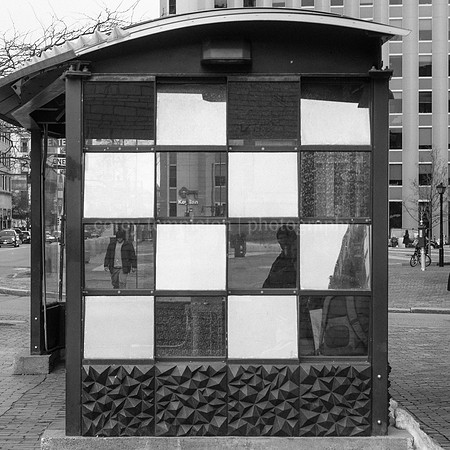 Congress Square Bus Stop in Black and White