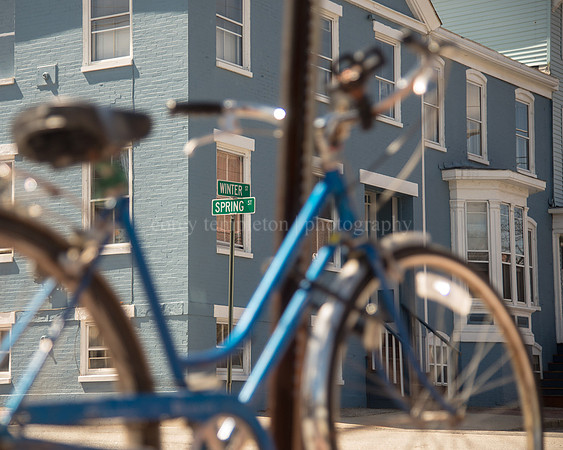 Blue Bicycle at Winter and Spring Streets in the West End