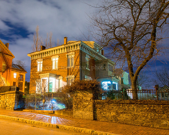 Carroll Mansion on Park Street at Night