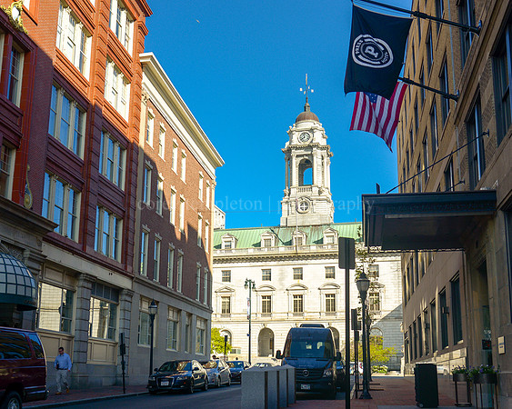Press Hotel and Portland City Hall Up Exchange Street