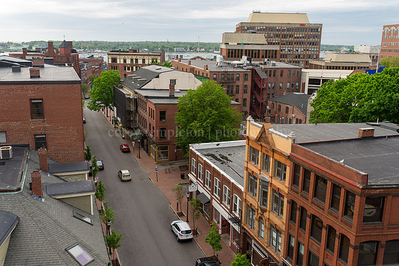 Aerial View Down Exchange Street from Press Hotel