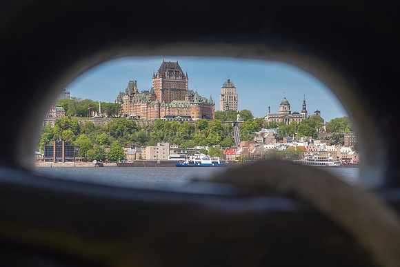 Quebec City Through The Ferry' Hawsehole