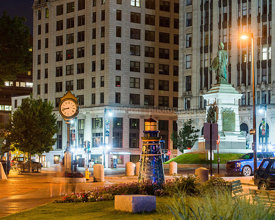Quiet Summer Night in Monument Square
