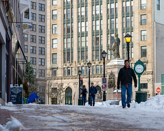 Morning After First Snow of the Season, Monument Square