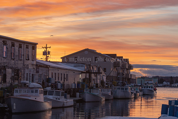 The Sky and Boats at Custom House Wharf in the Morning