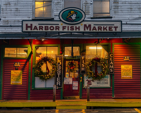 Wreaths Across Harbor Fish Market on Custom House Wharf