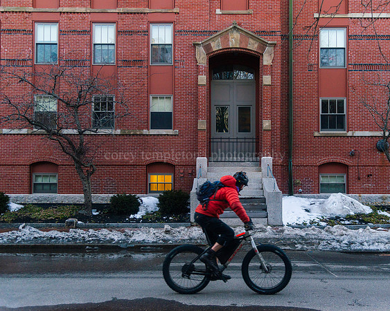 Fat Bike Passing by Former Butler School in the West End