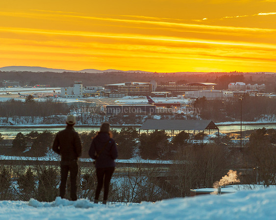 Sunset over the Jetport from the Western Promenade
