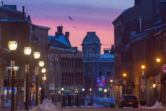 Cold Winter Morning On Fore Street in the Old Port
