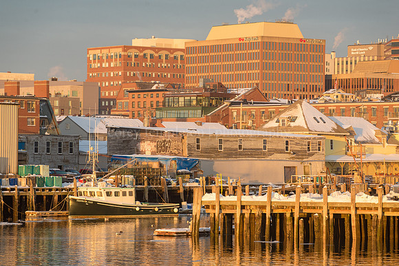 Morning Light and the Piers from State Pier