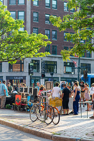 Bike and Sidewalk Art During First Friday in Congress Square - P