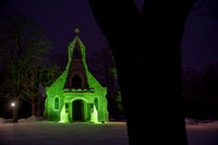 Samuel Wilde Memorial Chapel at Evergreen Cemetery, Winter, Nigh