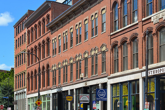 Brick Building Facades on Middle Street in the Old Port