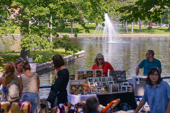 Deering Oaks Pond and Farmers Market