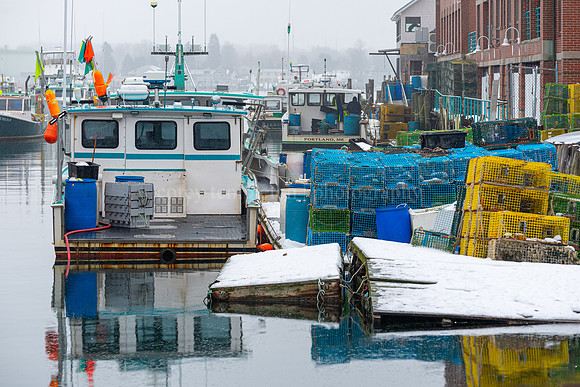Custom House Wharf Boats and Lobster Traps